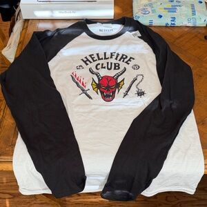 Netflix Hellfire Club Graphic Shirt in Black and White